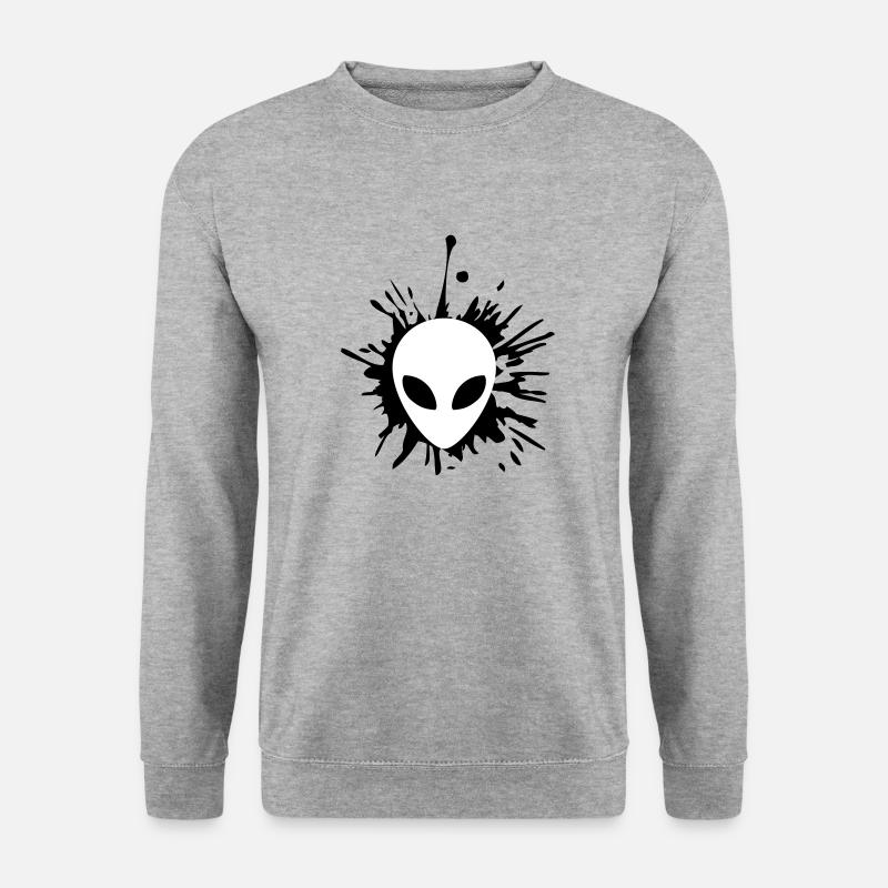 Alien Klecks Tropfen - Unisex Pullover - Weißgrau meliert