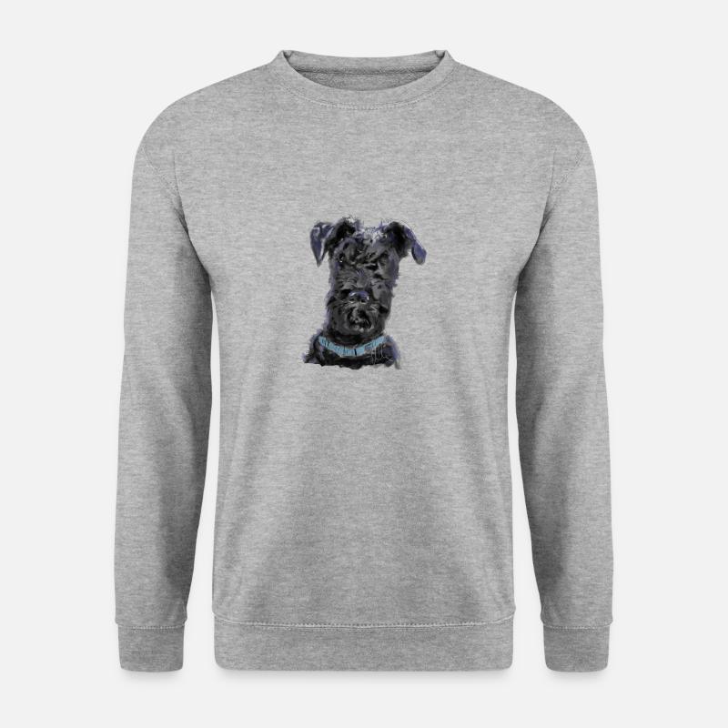 Kerry Blue Terrier - Unisex Pullover - Weißgrau meliert