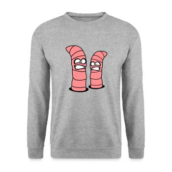 2 crazy worms - Unisex Sweatshirt - salt & pepper - Front - Alina (178cm) & Michal (187cm)