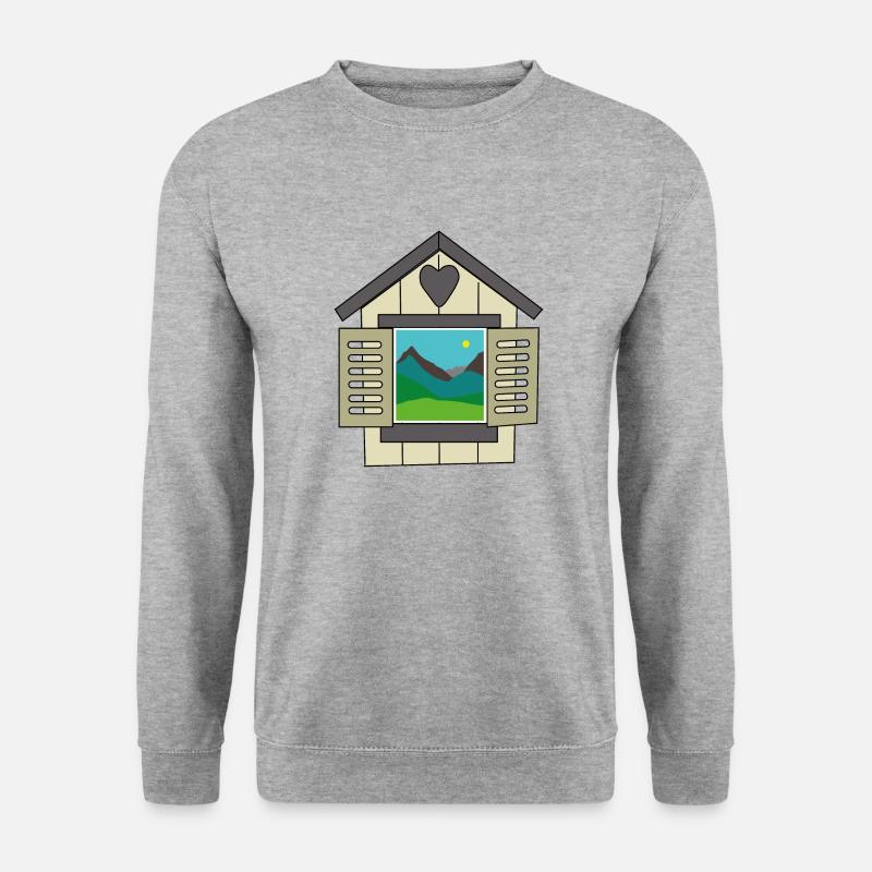 Fenster der Welt - Unisex Pullover - Weißgrau meliert