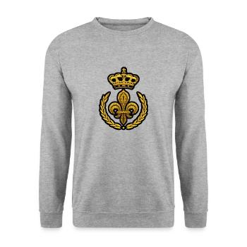 Lys flower ecusson - Unisex Sweatshirt - salt & pepper - Front - Alina (178cm) & Michal (187cm)