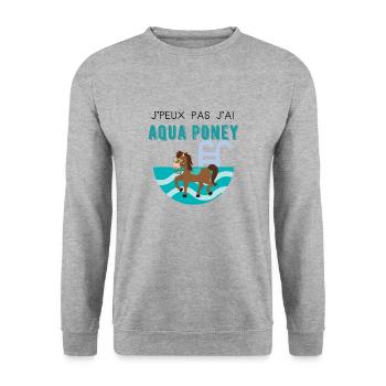 Je peux pas j'ai aquaponey - Sweat-shirt Unisexe - gris chiné - Devant - Alina (178cm) & Michal (187cm)