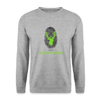 DNA Black Forest Fingerprint with Deer - Unisex Sweatshirt - salt & pepper - Front - Alina (178cm) & Michal (187cm)