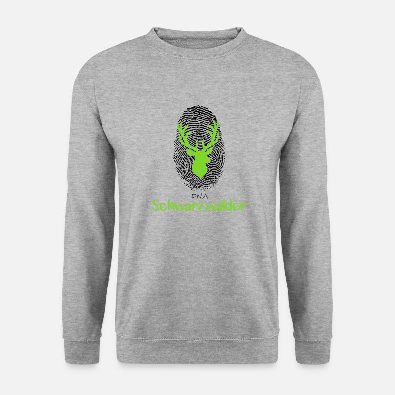 DNA Schwarzwälder Fingerabdruck mit Hirsch - Unisex Pullover - Weißgrau meliert