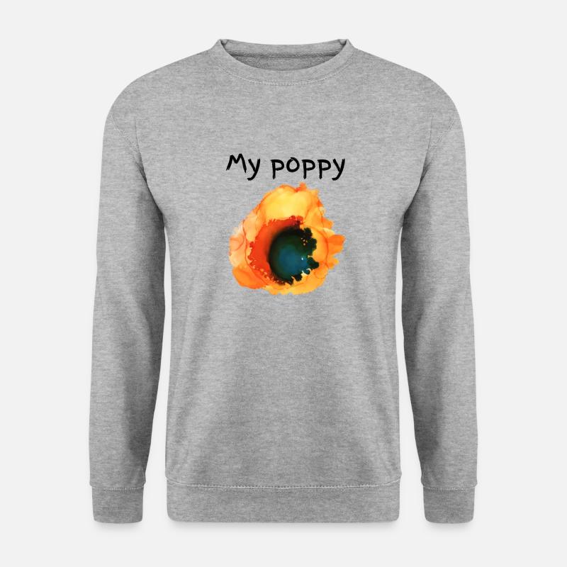 My poppy - Unisex Pullover - Weißgrau meliert