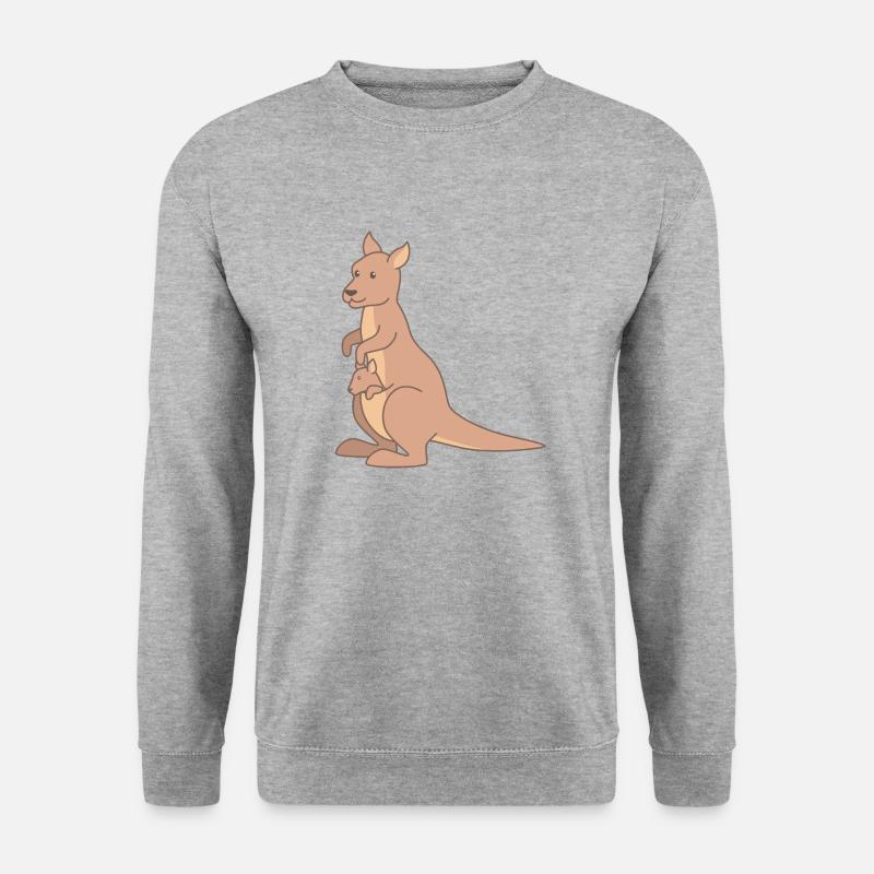 Känguru - Unisex Pullover - Weißgrau meliert