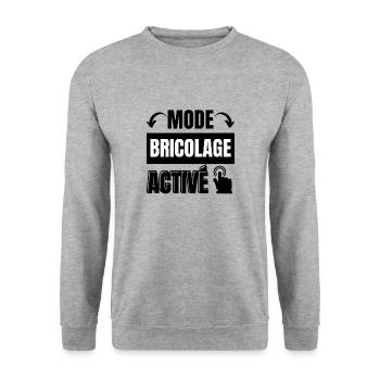 mode bricolage - Sweat-shirt Unisexe - gris chiné - Devant - Alina (178cm) & Michal (187cm)
