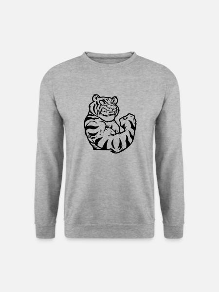 biceps tigrés - Sweat-shirt Unisexe - gris chiné