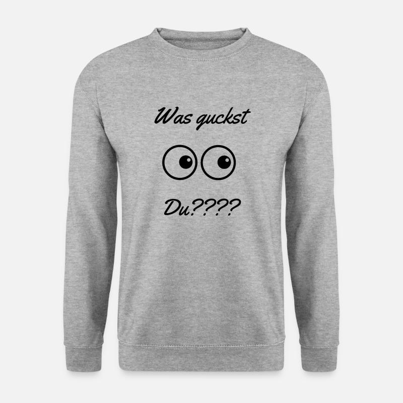 Was guckst - Unisex Pullover - Weißgrau meliert