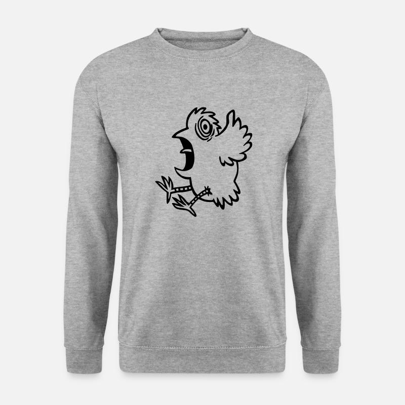 Vogel Schreck Kontur - Unisex Pullover - Weißgrau meliert