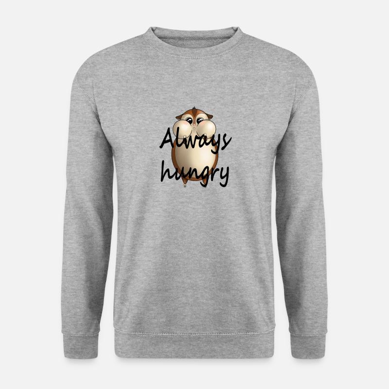 Always hungry hamster - Unisex Pullover - Weißgrau meliert