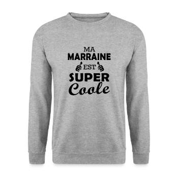 ma marraine est cool - Sweat-shirt Unisexe - gris chiné - Devant - Alina (178cm) & Michal (187cm)