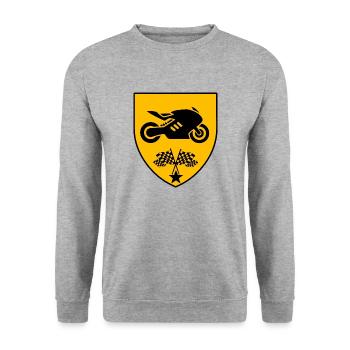 Motocyclette - Sweat-shirt Unisexe - gris chiné - Devant - Alina (178cm) & Michal (187cm)