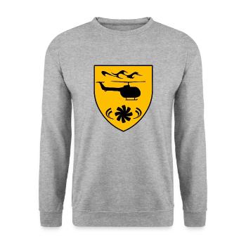 Hubschrauber - Unisex Pullover - Weißgrau meliert - Vorne - Alina (178cm) & Michal (187cm)