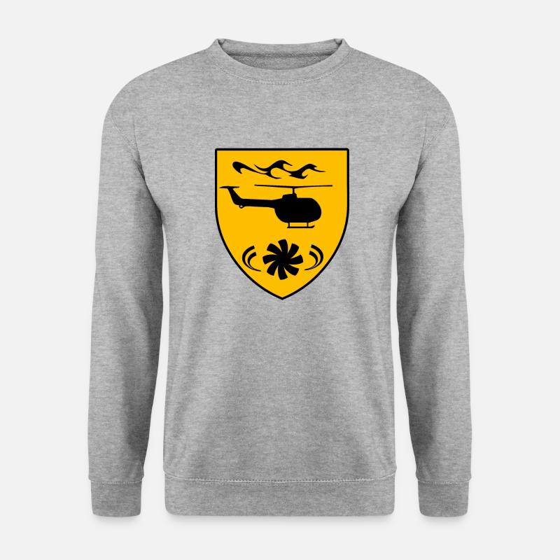 Hubschrauber - Unisex Pullover - Weißgrau meliert