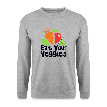 Eat your vegetables, vegetarian vegans - Unisex Sweatshirt - salt & pepper - Front - Alina (178cm) & Michal (187cm)