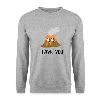 I lave you - Sweat-shirt Unisexe - gris chiné - Devant - Alina (178cm) & Michal (187cm)