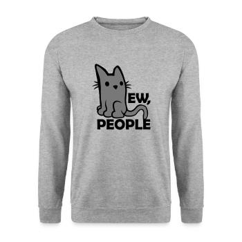Quote ew people cat - Unisex Sweatshirt - salt & pepper - Front - Alina (178cm) & Michal (187cm)