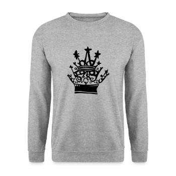 Krone König Königin Kaiser Majestät Vektor 3 - Unisex Pullover - Weißgrau meliert - Vorne - Alina (178cm) & Michal (187cm)