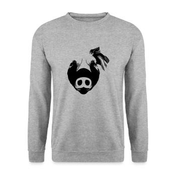 Pig Pigs Pigs Animal Animals Vector 1 - Unisex Sweatshirt - salt & pepper - Front - Alina (178cm) & Michal (187cm)