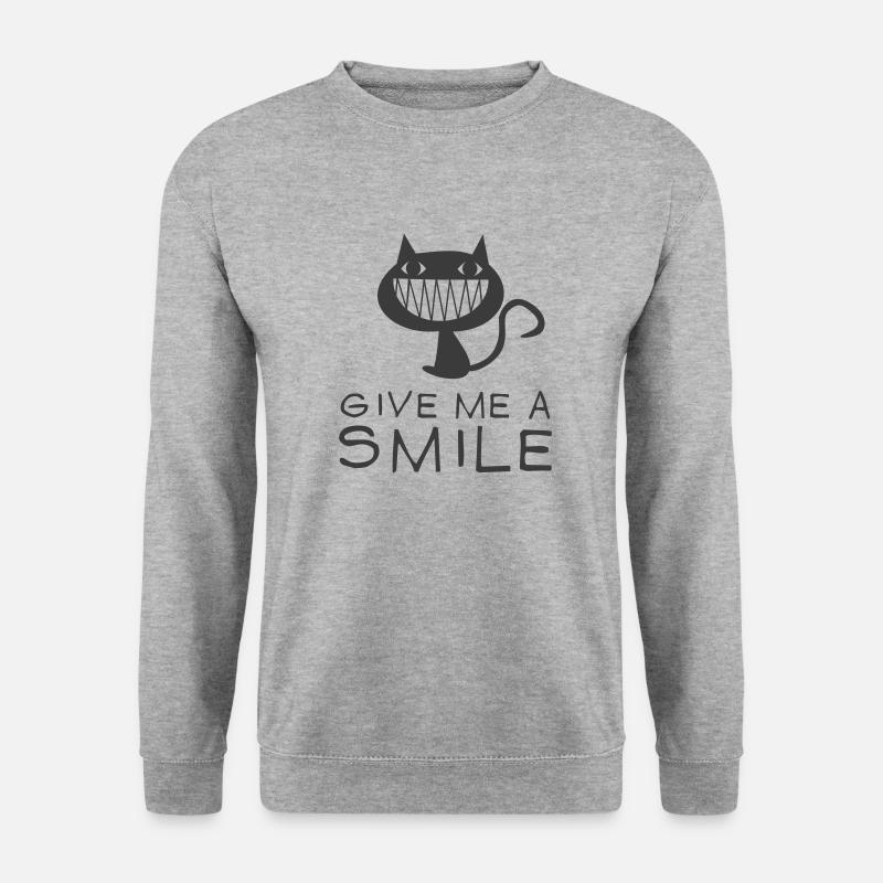 Give me a smile - Unisex Pullover - Weißgrau meliert