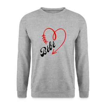 bébé cœur - Sweat-shirt Unisexe - gris chiné - Devant - Alina (178cm) & Michal (187cm)