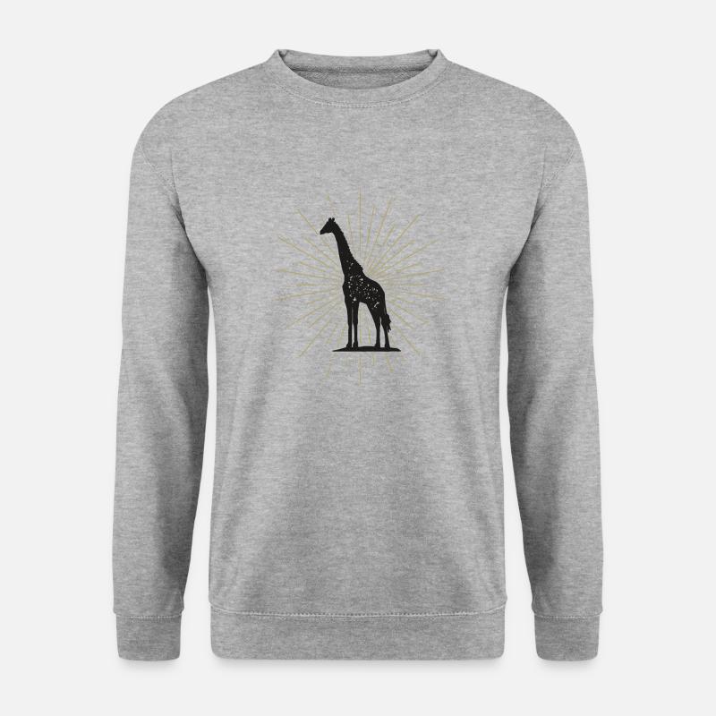 Ziemlich beleuchtete Giraffe - Unisex Pullover - Weißgrau meliert