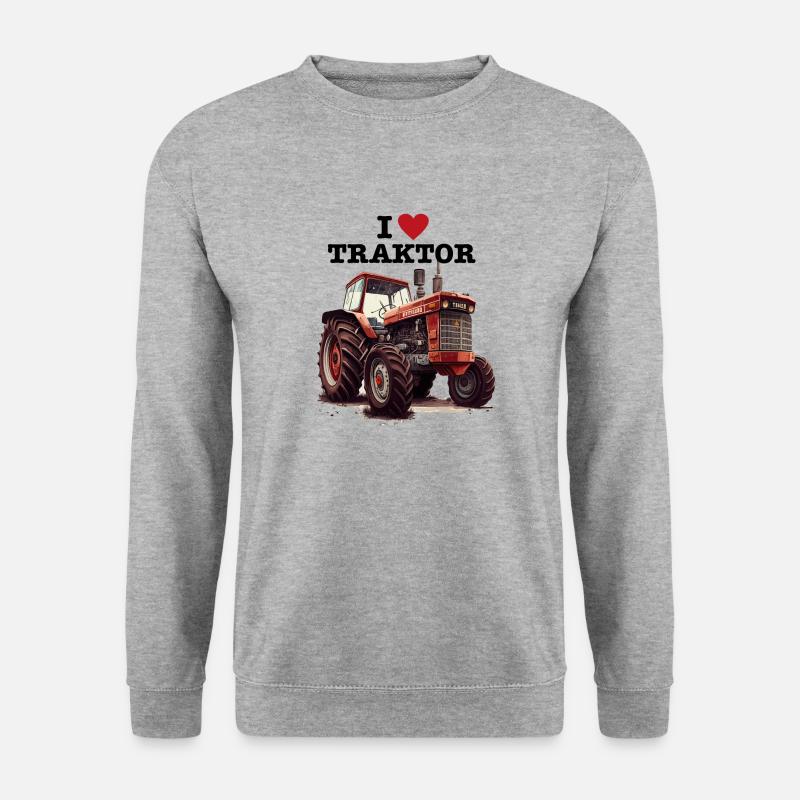 I LOVE TRAKTOR - Unisex Pullover - Weißgrau meliert