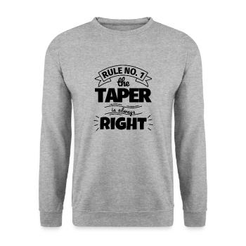 TAPER lustiges Geschenk - Unisex Pullover - Weißgrau meliert - Vorne - Alina (178cm) & Michal (187cm)