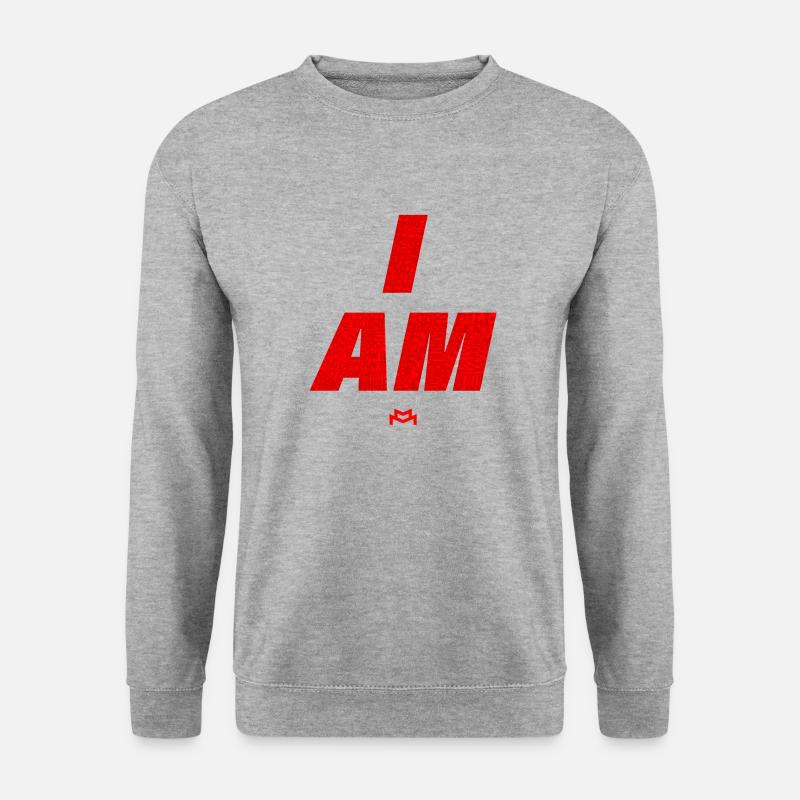"I AM" Affirmation Type Design - Unisex Sweatshirt - salt & pepper