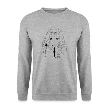 lickmycandy - Unisex Pullover - Weißgrau meliert - Vorne - Alina (178cm) & Michal (187cm)