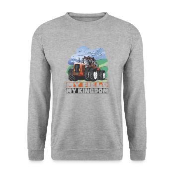 Mein Feld, mein Reich - Unisex Pullover - Weißgrau meliert - Vorne - Alina (178cm) & Michal (187cm)