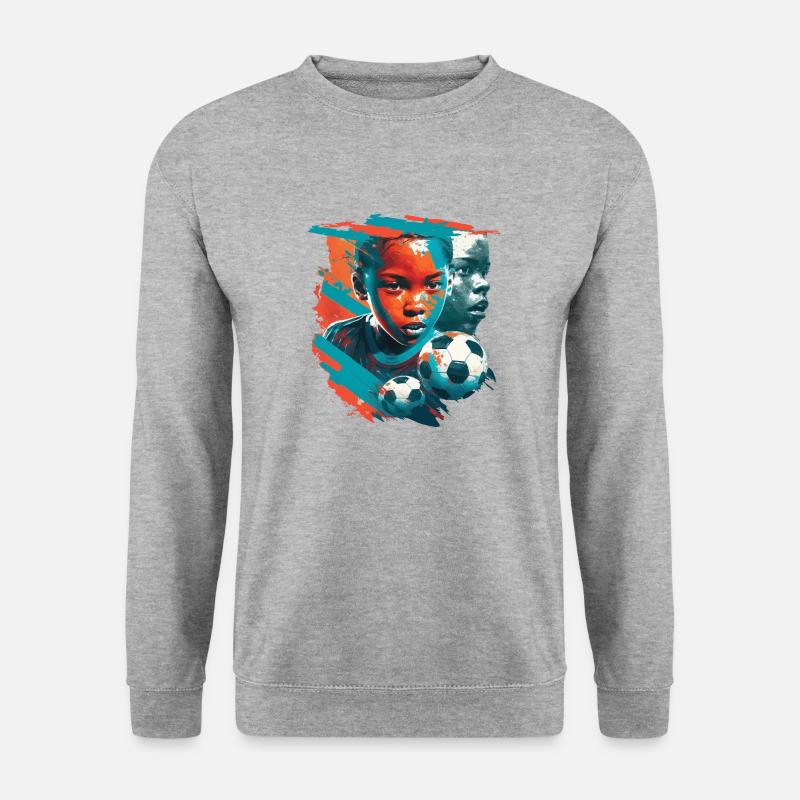 Junge Fußball Geschenk - Unisex Pullover - Weißgrau meliert