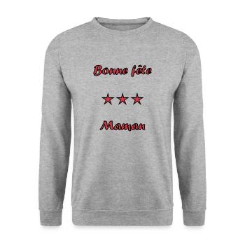 BONNE FÊTE MAMAN. MAMAN. FÊTE DES MÈRES - Sweat-shirt Unisexe - gris chiné - Devant - Alina (178cm) & Michal (187cm)