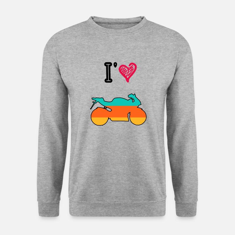 Oldtimer-Motorrad - Unisex Pullover - Weißgrau meliert