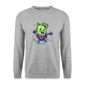Jaki grape bunch - Unisex Sweatshirt - salt & pepper - Front - Alina (178cm) & Michal (187cm)