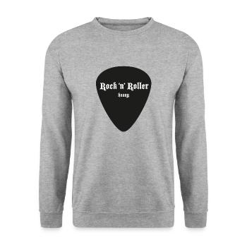 Plectre noir - Sweat-shirt Unisexe - gris chiné - Devant - Alina (178cm) & Michal (187cm)