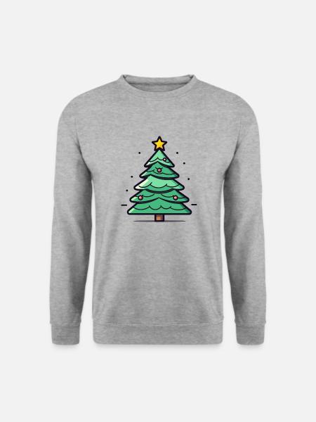 Tannenbaum für Weihnachten - Unisex Pullover - Weißgrau meliert