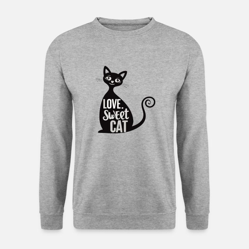 Katze süßes Tier - Unisex Pullover - Weißgrau meliert