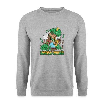 420 Saxophone de la paix mondiale - Sweat-shirt Unisexe - gris chiné - Devant - Alina (178cm) & Michal (187cm)