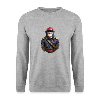 monkey - Sweat-shirt Unisexe - gris chiné - Devant - Alina (178cm) & Michal (187cm)