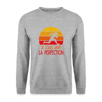 courir citation sport - Sweat-shirt Unisexe - gris chiné - Devant - Alina (178cm) & Michal (187cm)