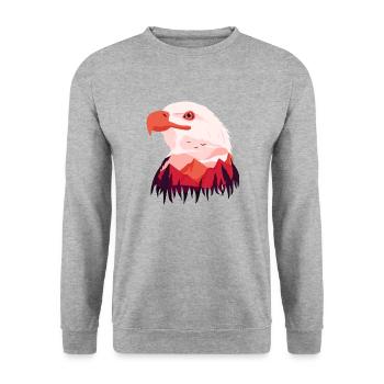 Aigle Pygargue à tête blanche - Sweat-shirt Unisexe - gris chiné - Devant - Alina (178cm) & Michal (187cm)