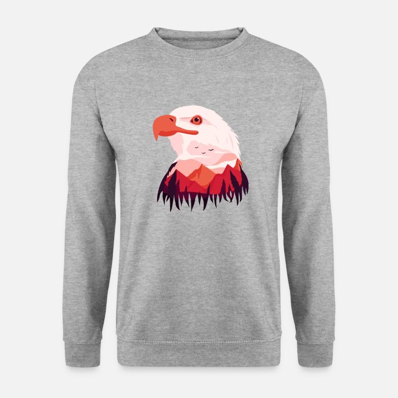 Adler Weißkopfseeadler - Unisex Pullover - Weißgrau meliert