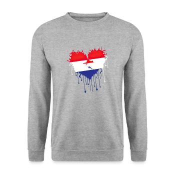 Kroatien hrvatska kroatien hrv hr reisen tourismus - Unisex Pullover - Weißgrau meliert - Vorne - Alina (178cm) & Michal (187cm)