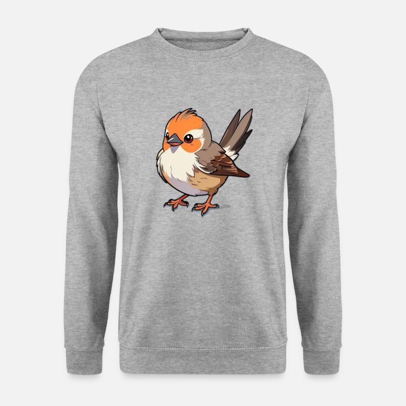 Junger Spatz - Unisex Pullover - Weißgrau meliert