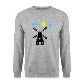 windmill - Unisex Sweatshirt - salt & pepper - Front - Alina (178cm) & Michal (187cm)