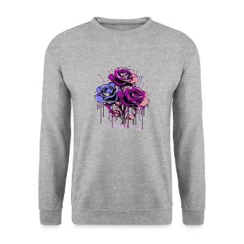 Flowers Women girl power design art female rose - Unisex Sweatshirt - salt & pepper - Front - Alina (178cm) & Michal (187cm)