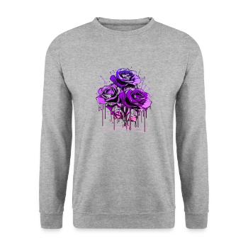 Flowers Women girl power design art female rose - Unisex Sweatshirt - salt & pepper - Front - Alina (178cm) & Michal (187cm)