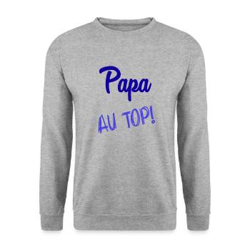 HAPPY FATHER'S DAY. DAD. FATHER'S DAY - Unisex Sweatshirt - salt & pepper - Front - Alina (178cm) & Michal (187cm)